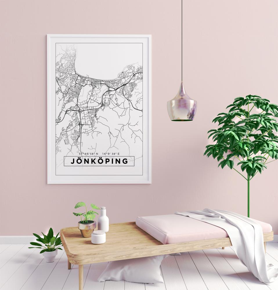 Bildverkstad Map - Jönköping - White Poster