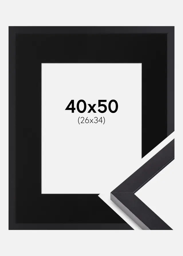 Ram med passepartou Kader Selection Zwart 40x50 cm - Passe-partout Zwart 27x35 cm