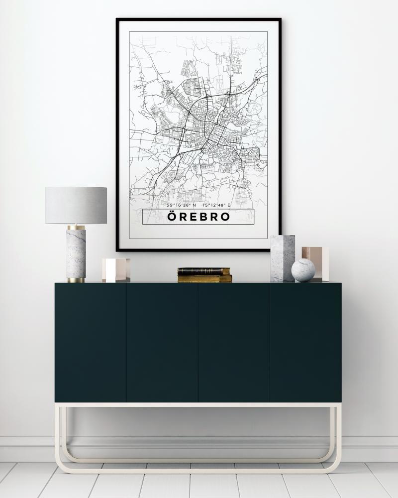 Bildverkstad Map - Örebro - White Poster