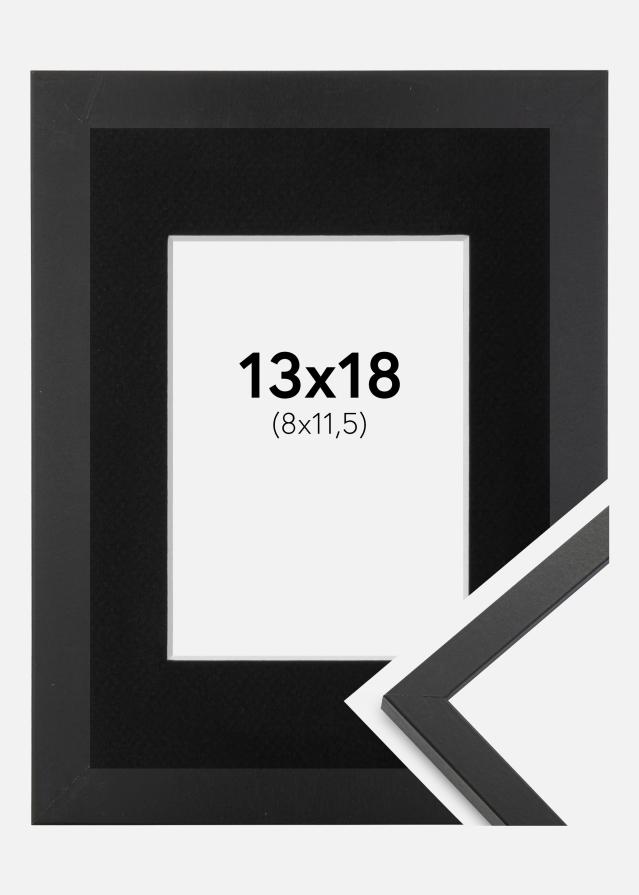 Ram med passepartou Kader Trendy Zwart 13x18 cm - Passe-partout Zwart 9x12 cm