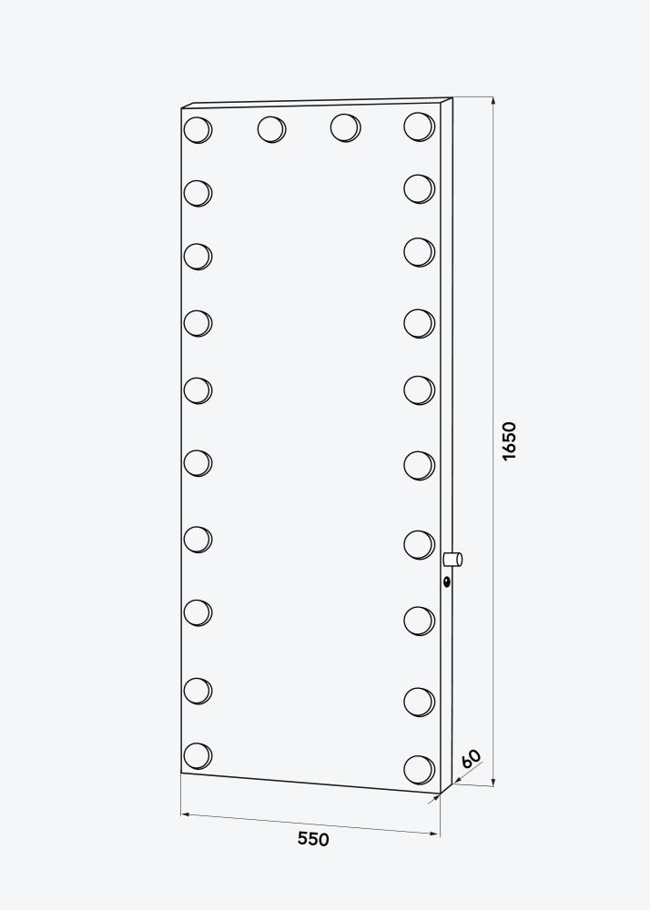 KAILA KAILA Spiegel Tall LED Zilver 55x165 cm