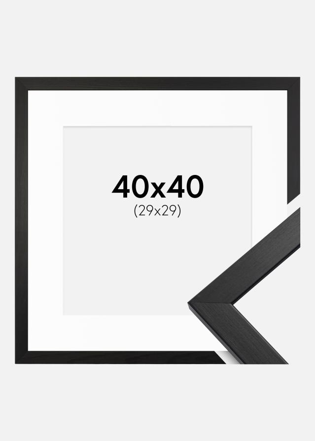 Ram med passepartou Kader Stilren Acrylglas Zwart 40x40 cm - Passe-partout Wit 30x30 cm