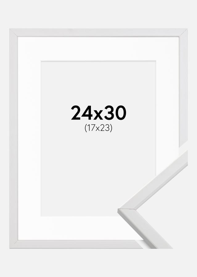 Ram med passepartou Kader Galant Wit 24x30 cm - Passe-partout Wit 18x24 cm