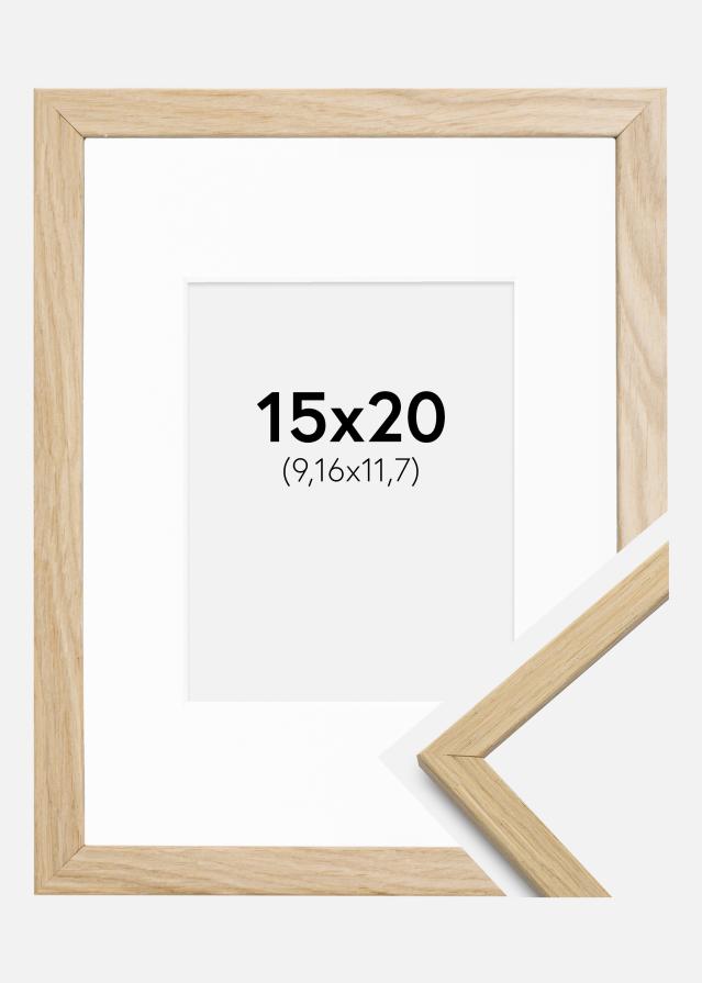 Ram med passepartou Kader Edsbyn Eiken 15x20 cm - Passe-partout Wit 4x5 inches