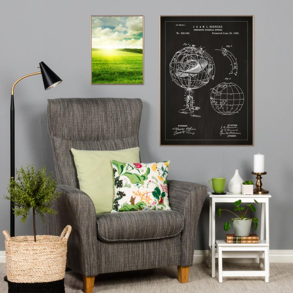 Bildverkstad Patenttekening - Astronomisch model - Zwart Poster