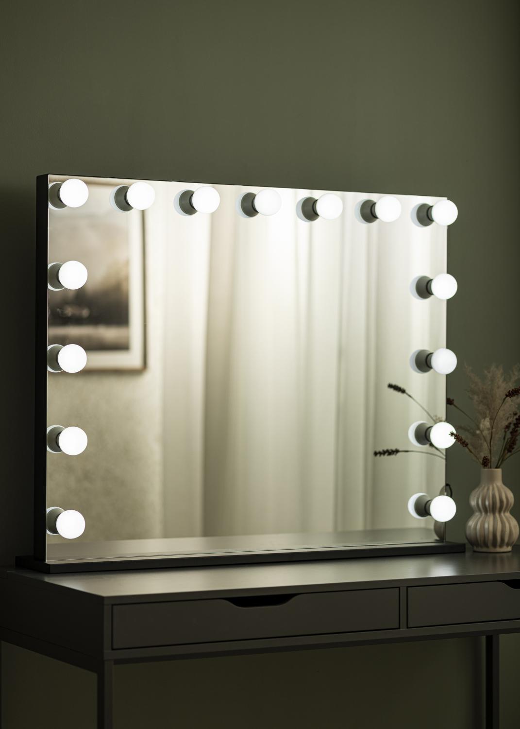 Product Image for KAILA Make-up spiegel Hollywood Edge 15 E27 Zwart 100x80 cm
