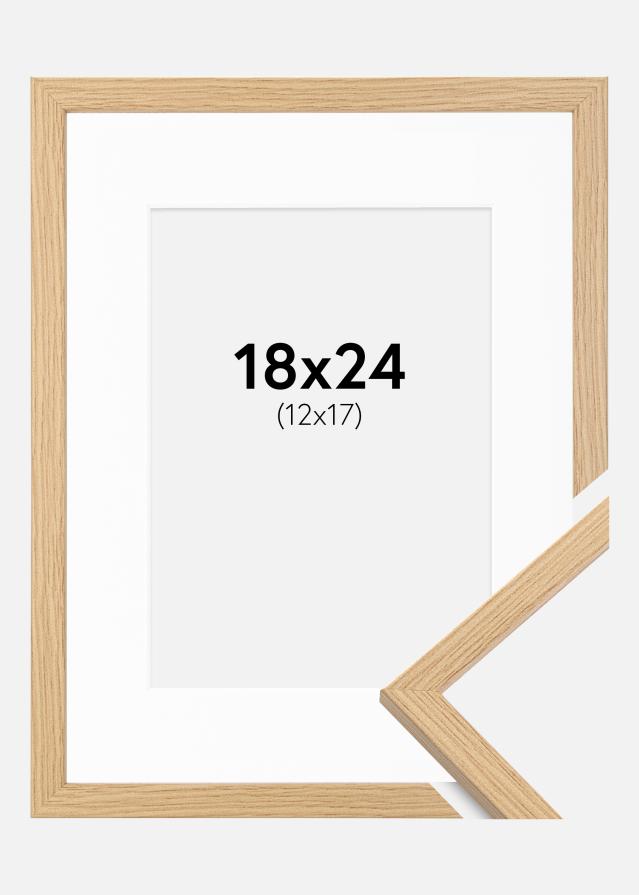 Ram med passepartou Kader Galant Eiken 18x24 cm - Passe-partout Wit 13x18 cm