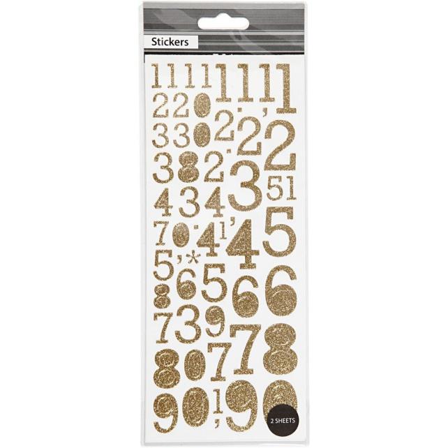 Focus Focus Glitterstickers Goud Numbers