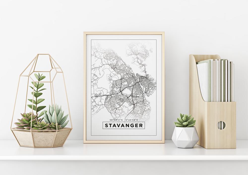 Bildverkstad Map - Stavanger - White Poster