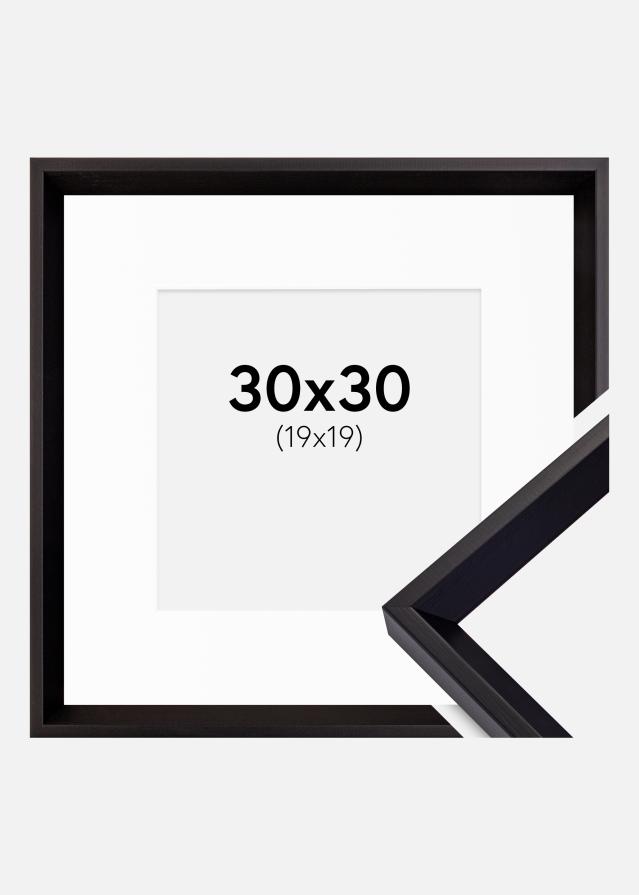 Ram med passepartou Kader Globe Zwart 30x30 cm - Passe-partout Wit 20x20 cm