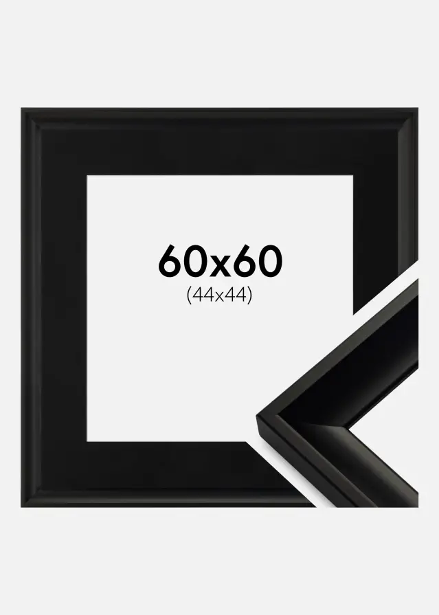 Ram med passepartou Kader Öjaren Zwart 60x60 cm - Passe-partout Zwart 45x45 cm