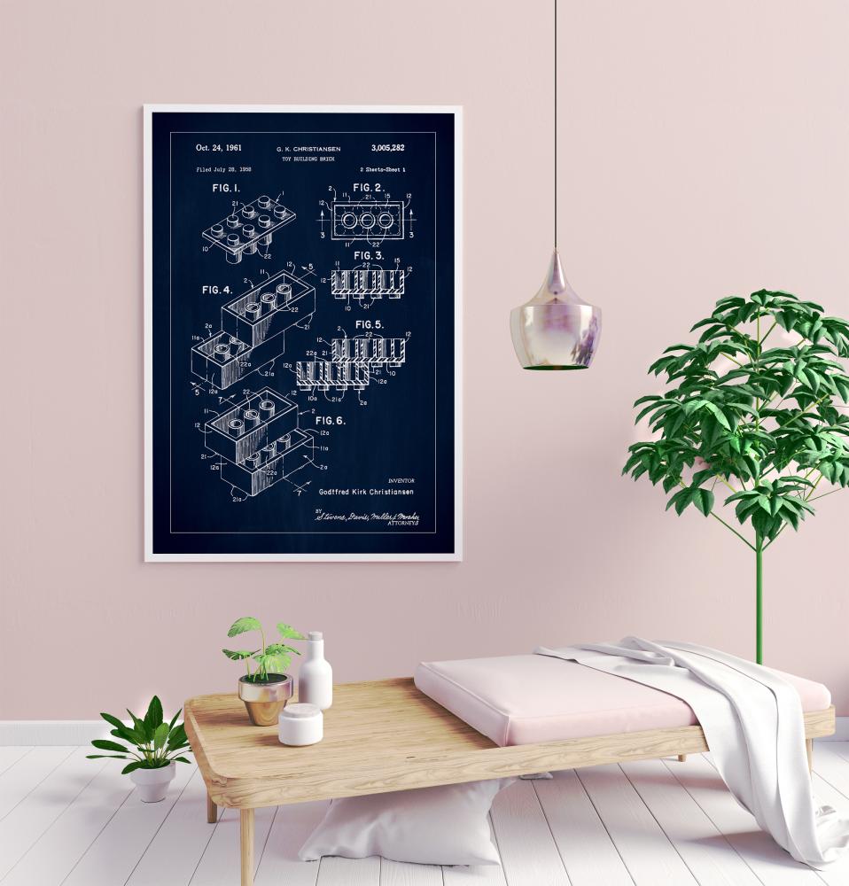 Bildverkstad Patent Print - Lego Block I - Blue Poster