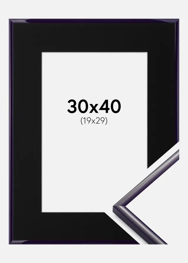 Ram med passepartou Kader New Lifestyle Donkerpaars 30x40 cm - Passe-partout Zwart 20x30 cm