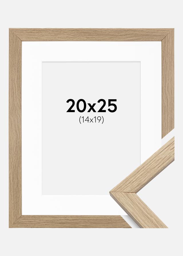 Ram med passepartou Kader Stilren Acrylglas Eiken 20x25 cm - Passe-partout Wit 15x20 cm