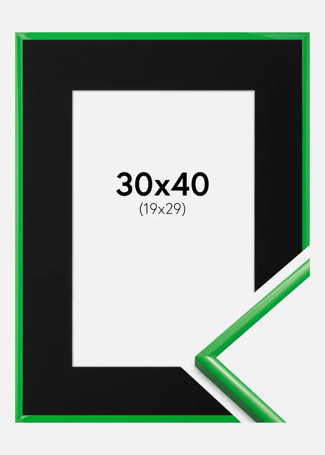 Ram med passepartou Kader New Lifestyle Grass Green 30x40 cm - Passe-partout Zwart 20x30 cm