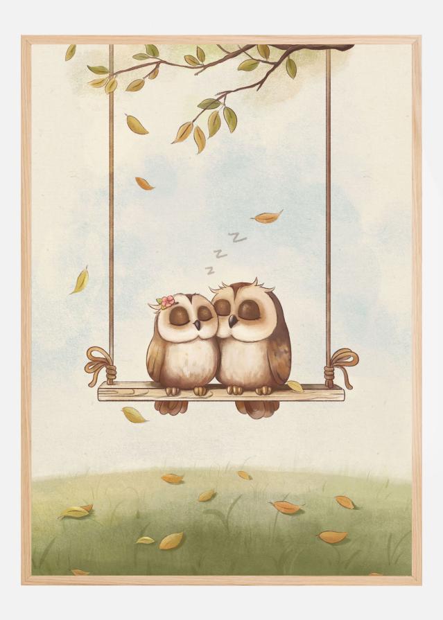 Bildverkstad Owls in love Poster