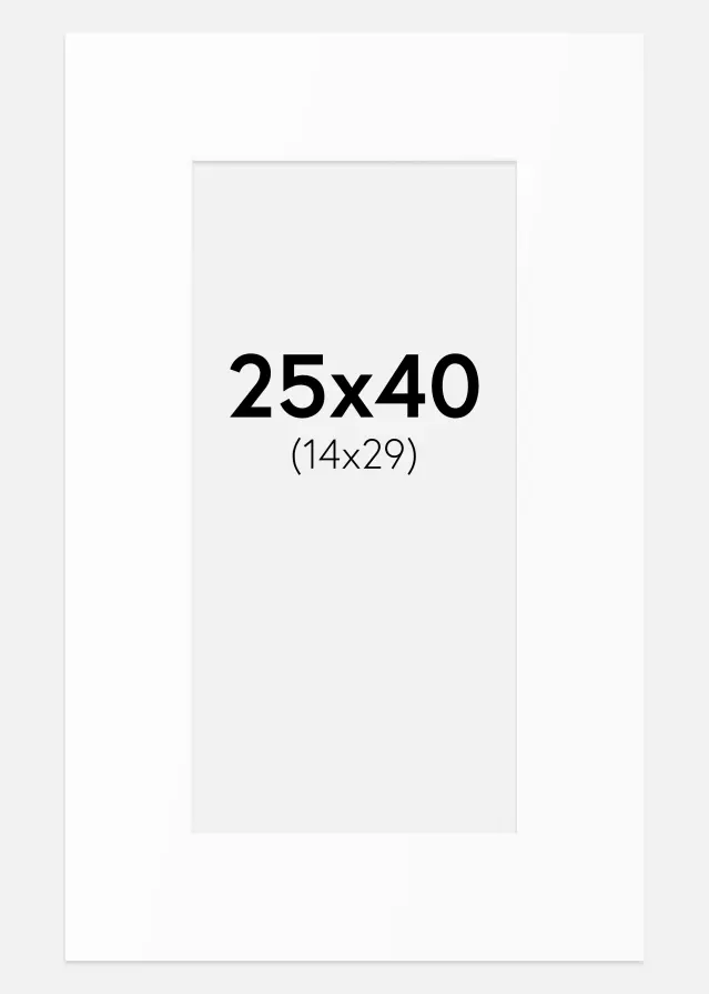 Artlink Passe-partout Wit Standaard (Witte kern) 25x40 cm (14x29)