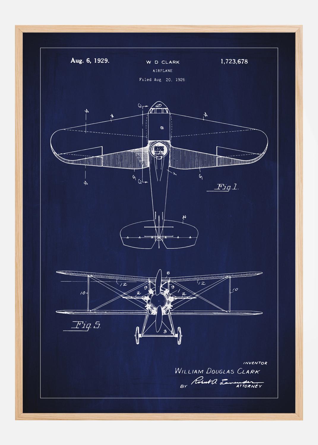 Product Image for Patenttekening - Vliegtuig - Blauw Poster (21x29,7 cm (A4))