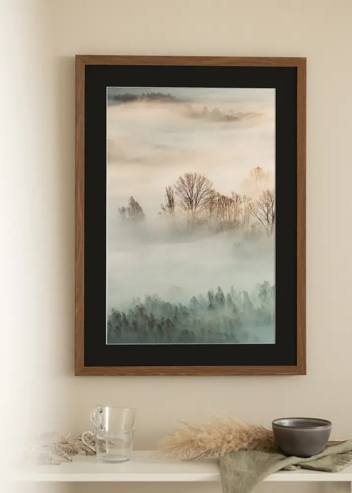 Ram med passepartou Kader Fiorito Donker Eiken 50x60 cm - Passe-partout Zwart 40x50 cm