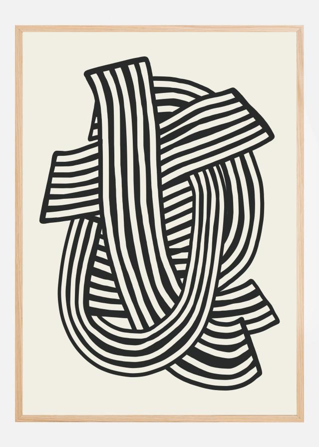 Bildverkstad Striped Abstract In Black Poster