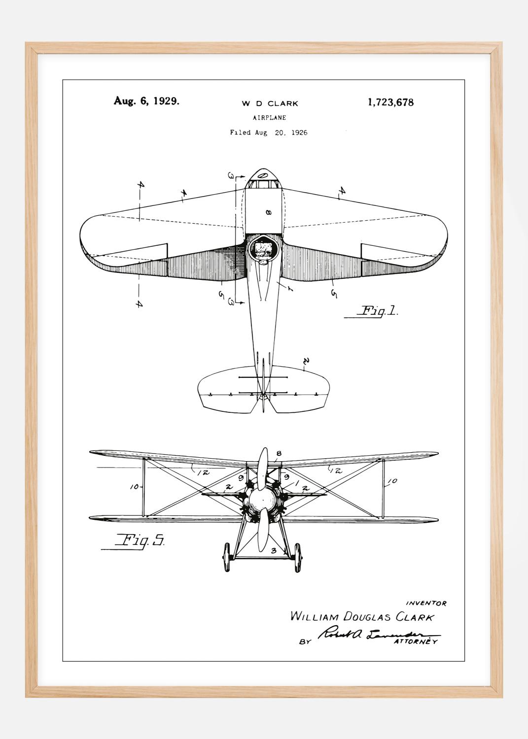 Product Image for Patenttekening - Vliegtuig - Wit Poster (70x100 cm)