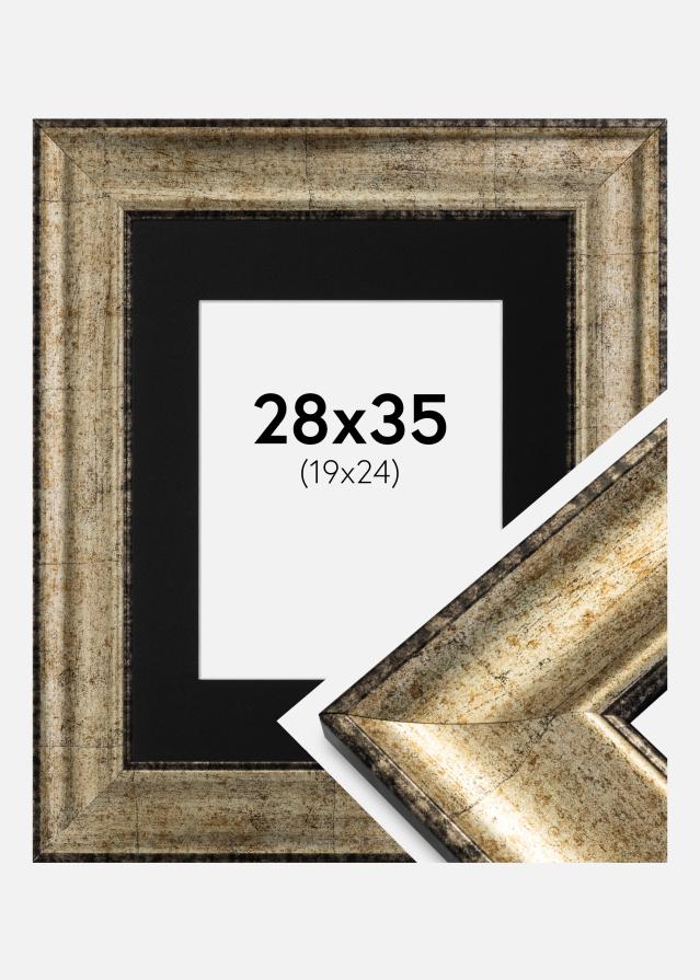 Ram med passepartou Kader Saltsjöbaden Antiek Goud 28x35 cm - Passe-partout Zwart 20x25 cm