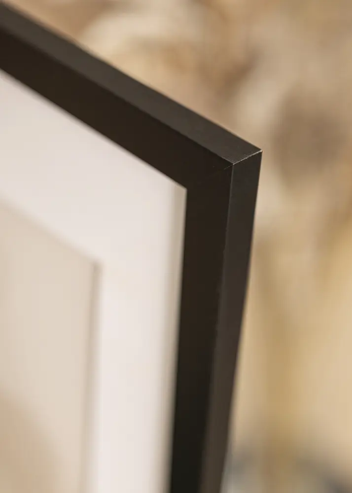 Ram med passepartou Kader Black Wood 45x60 cm - Passe-partout Wit 35x50 cm