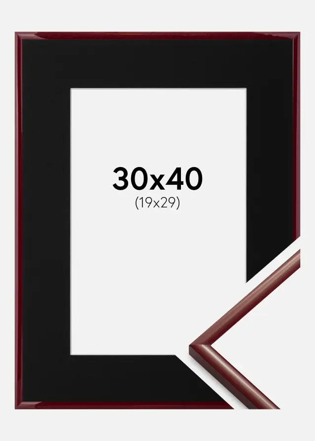Ram med passepartou Kader New Lifestyle Donkerrood 30x40 cm - Passe-partout Zwart 20x30 cm