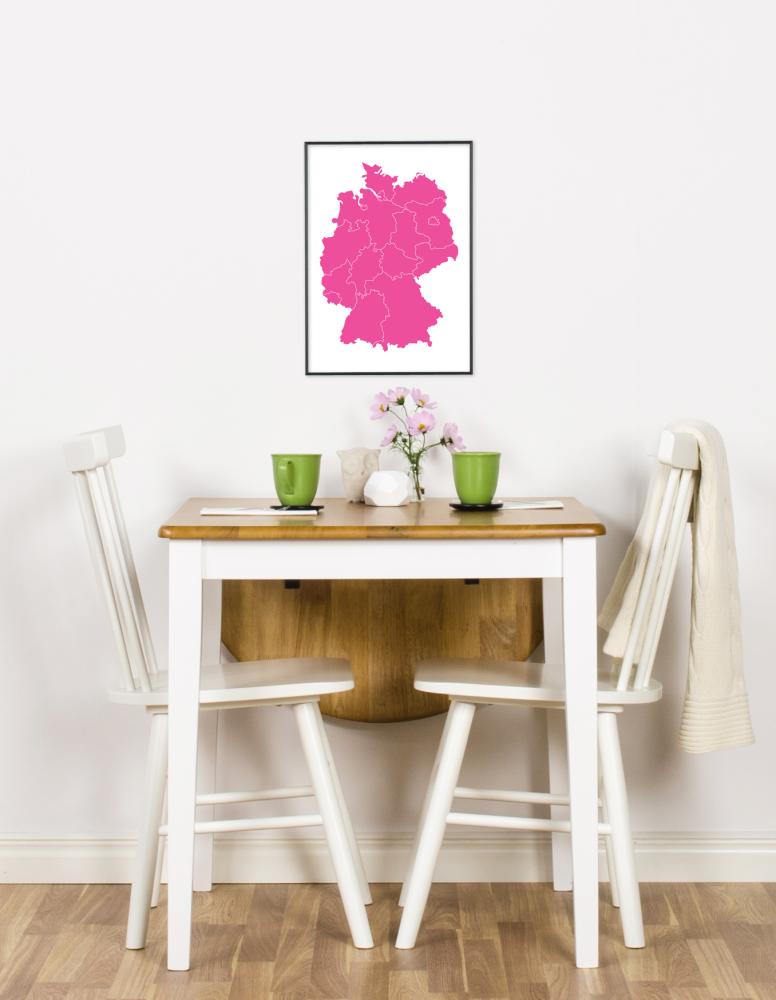 Bildverkstad Karta - Tyskland - Rosa Poster