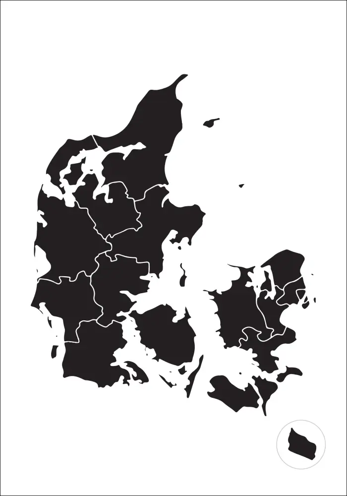Bildverkstad Map - Danmark - Black Poster