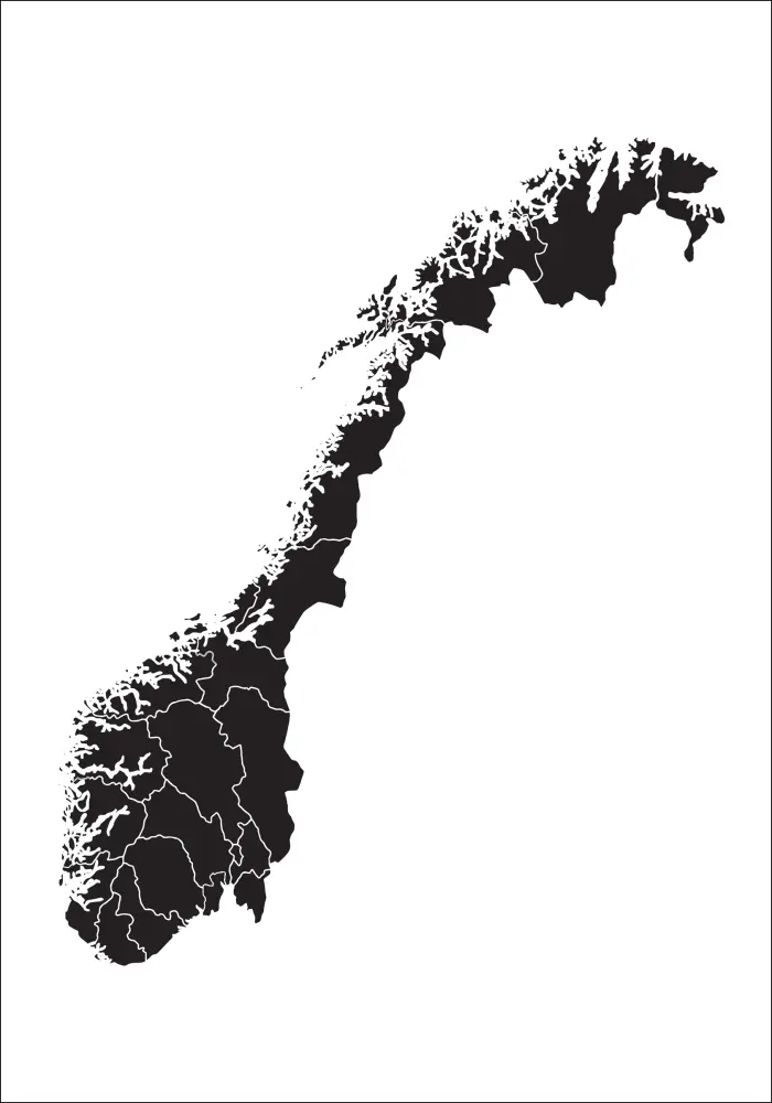 Bildverkstad Karta - Norge - Svart Poster