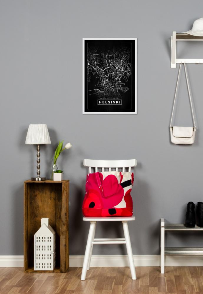 Bildverkstad Karta - Helsinki - Svart Poster