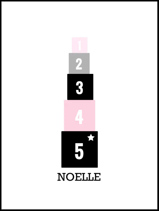 Personlig poster Blokken pink