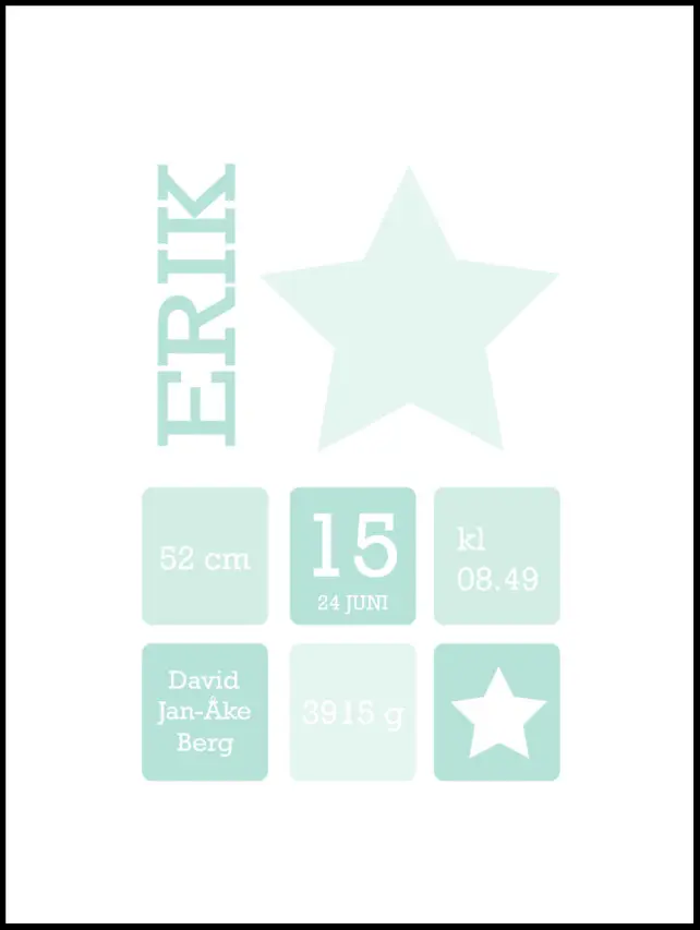 Personlig poster Star Birth Poster II Green