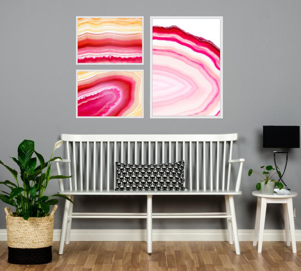 Bildverkstad Agate - Roze / Geel I Poster