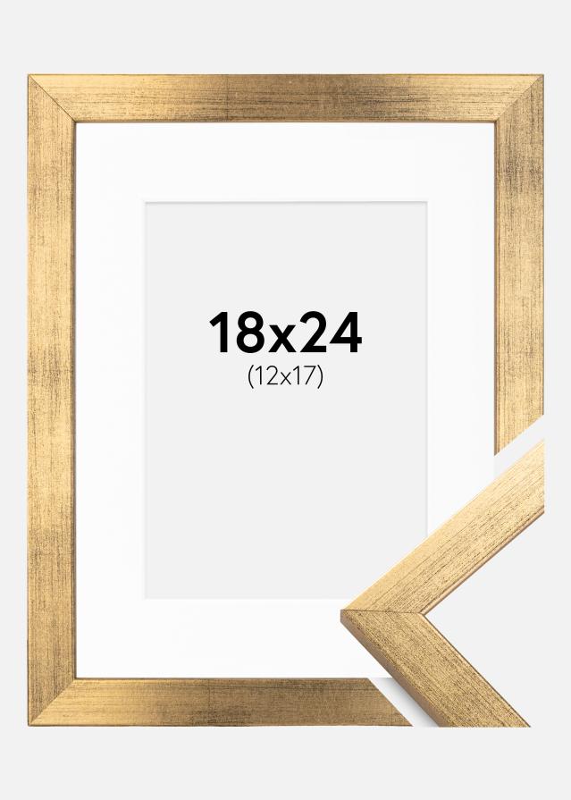 Ram med passepartou Kader Stilren Goud 18x24 cm - Passe-partout Wit 13x18 cm