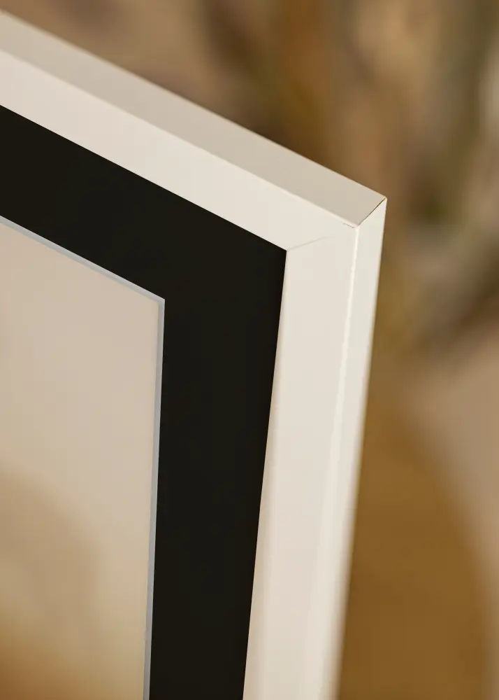 Ram med passepartou Kader White Wood 70x90 cm - Passe-partout Zwart 55x70 cm
