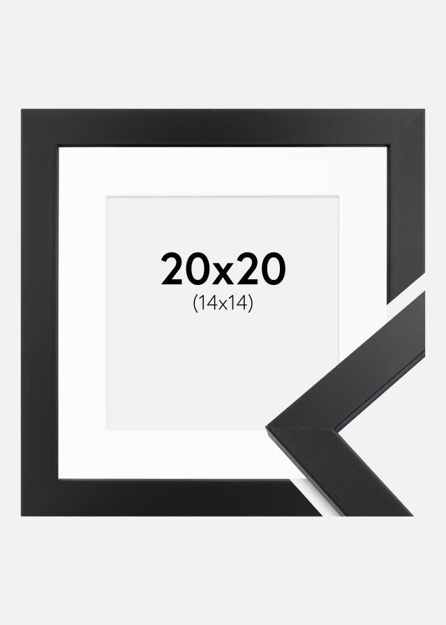 Ram med passepartou Kader Black Wood 20x20 cm - Passe-partout Wit 15x15 cm