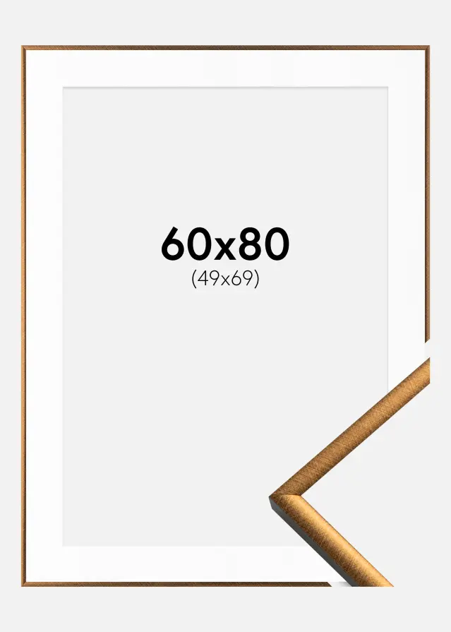 Ram med passepartou Kader New Lifestyle Brons 60x80 cm - Passe-partout Wit 50x70 cm