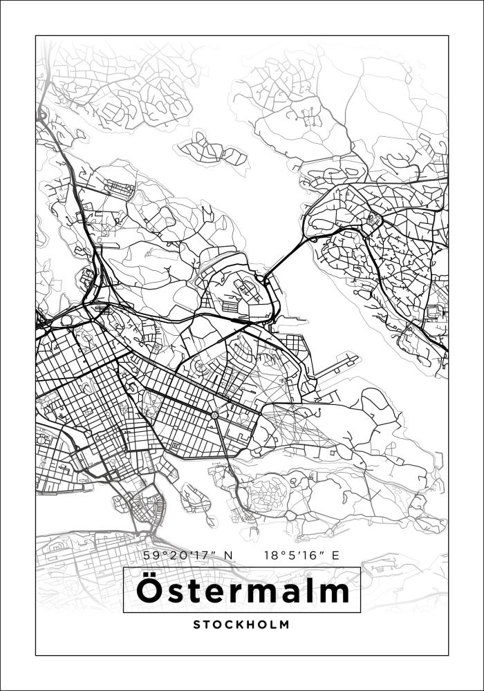 Bildverkstad Map - Östermalm - White Poster