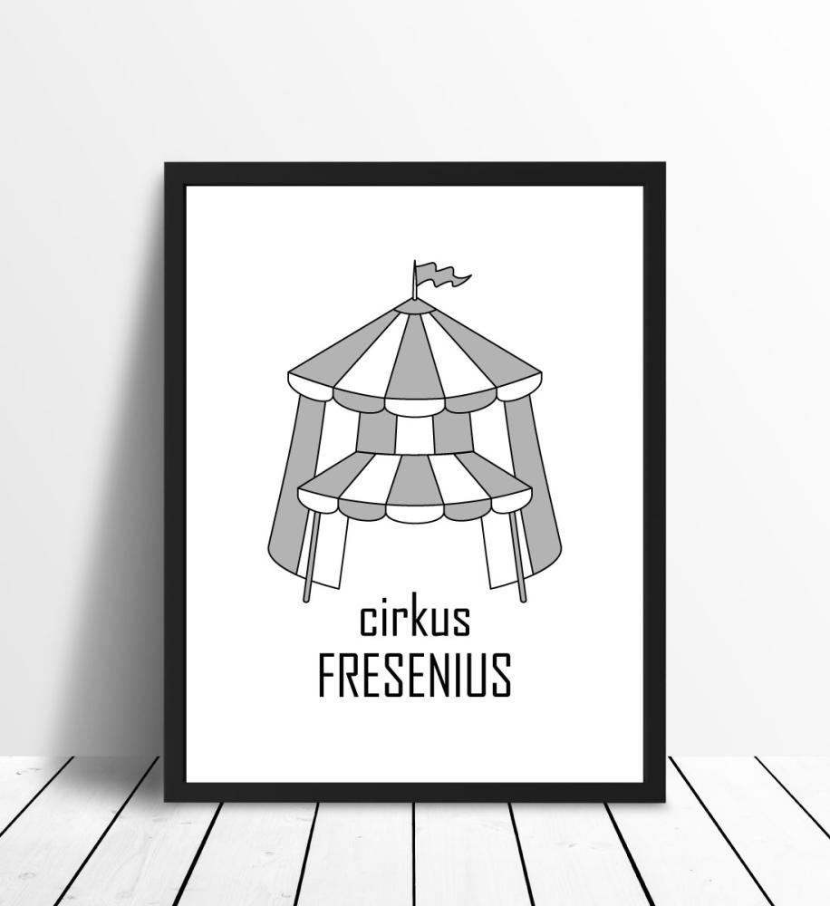 Personlig poster Cirkus Family Grey
