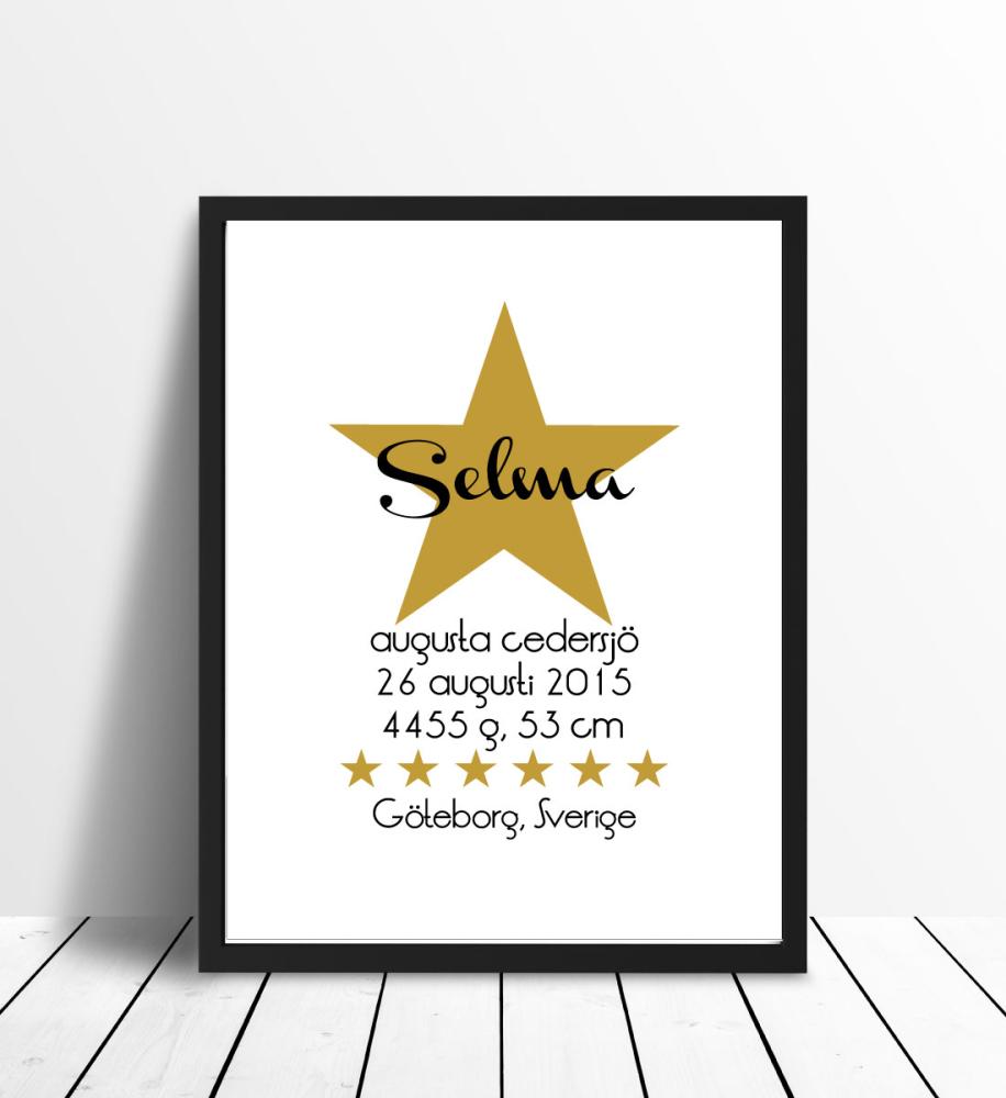 Personlig poster Famous - Gold/Black