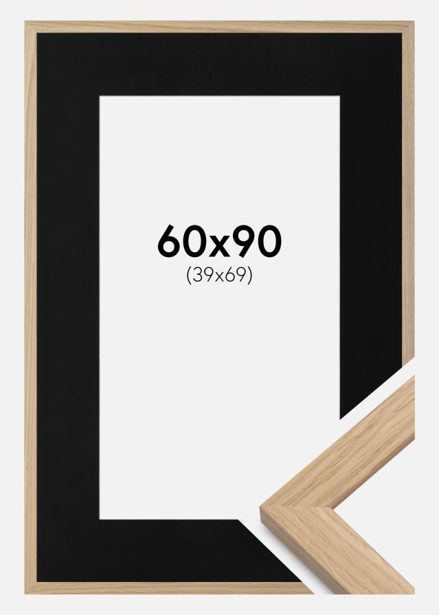 Ram med passepartou Kader Oak Wood 60x90 cm - Passe-partout Zwart 40x70 cm