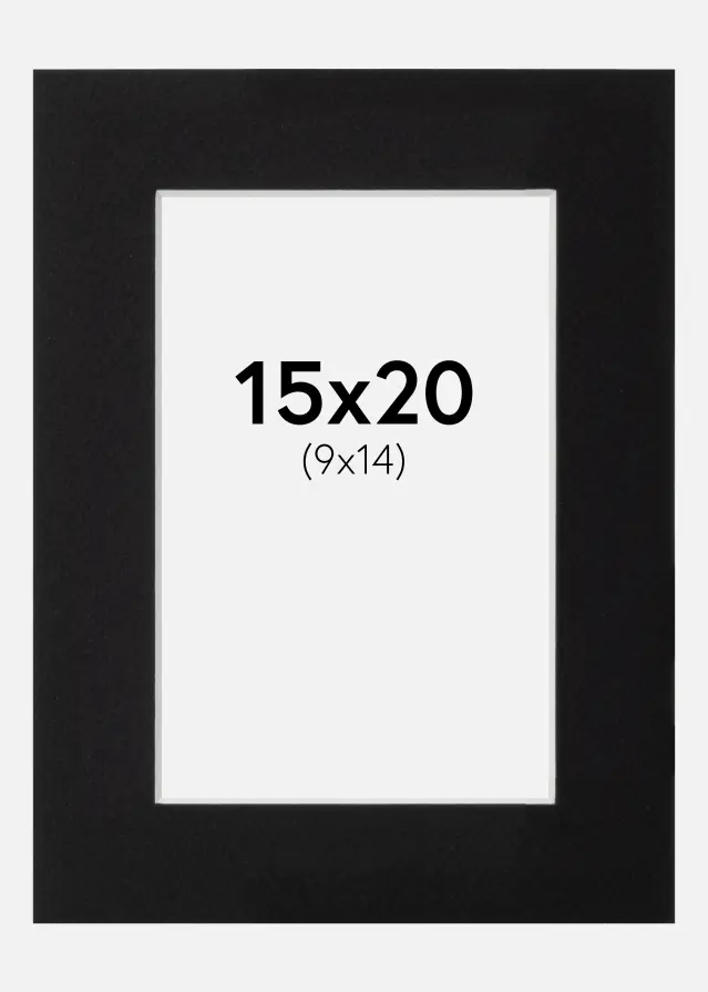 Galleri 1 Passe-partout Canson Zwart (Witte kern) 15x20 cm (9x14)