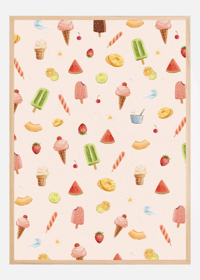 Bildverkstad Sweet Ice Cream Pattern Poster