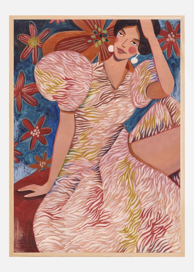 Bildverkstad Woman striped dress Poster