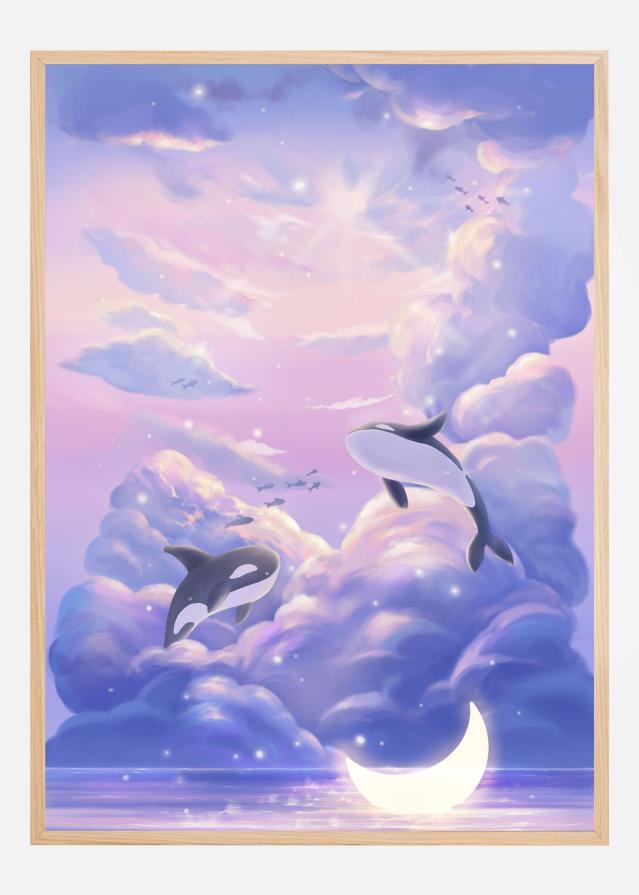 Bildverkstad Fantasy Beautiful Whale Poster