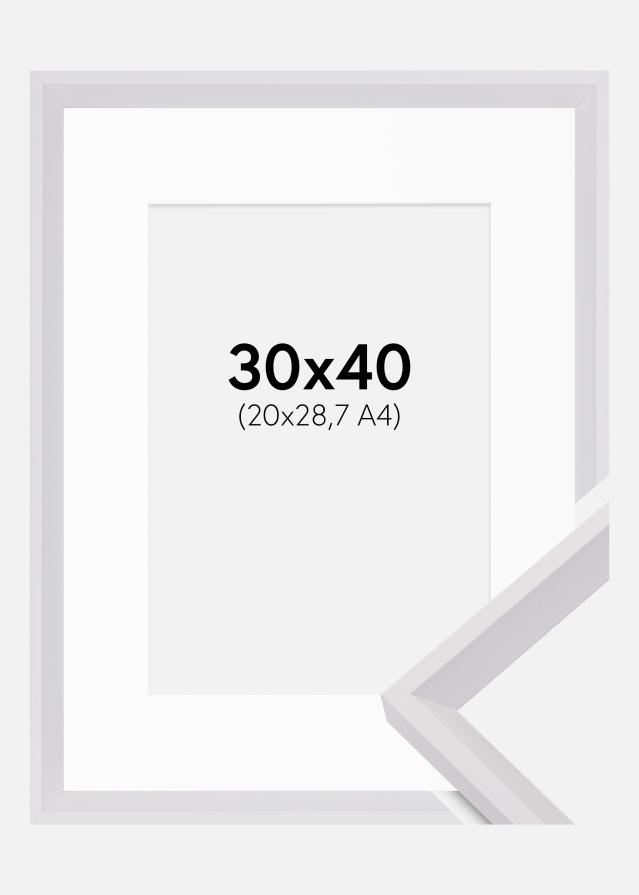 Ram med passepartou Kader Globe Wit 30x40 cm - Passe-partout Wit 21x29,7 cm