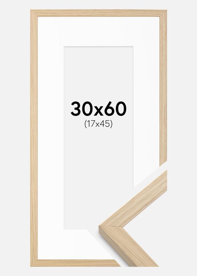 Ram med passepartou Kader Grimsåker Eiken 30x60 cm - Passe-partout Wit 18x46 cm
