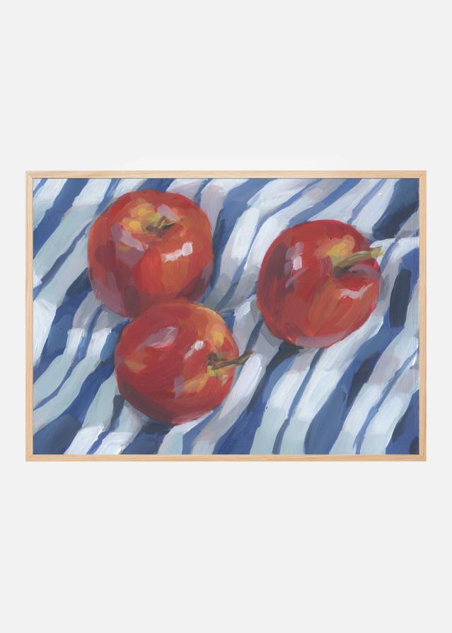 Bildverkstad Three Red Apples Poster